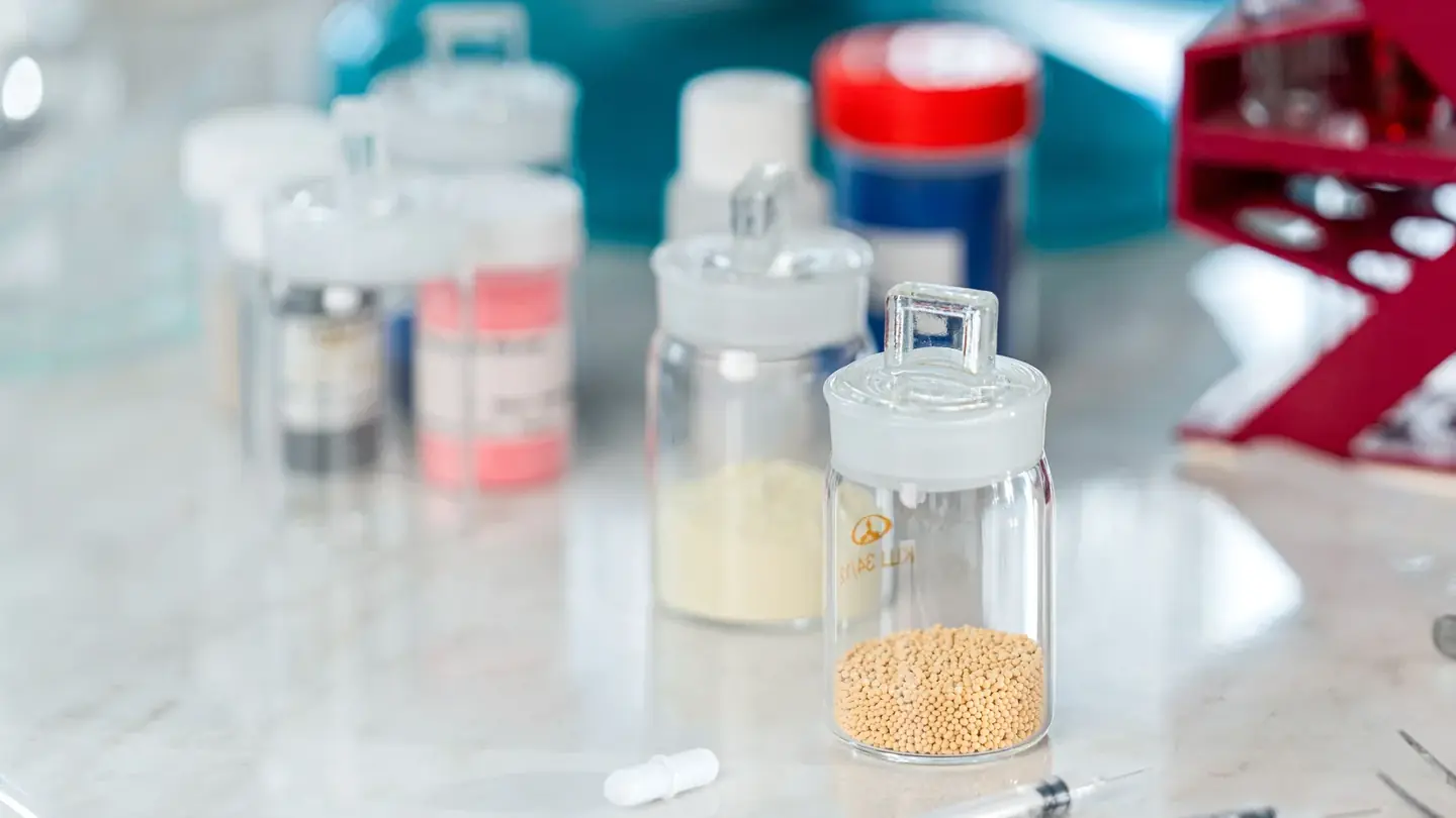 The laboratory bench where samples are prepared