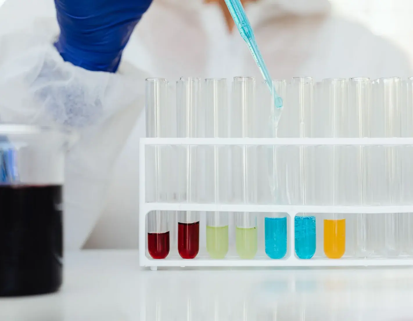 The laboratory bench where samples are prepared