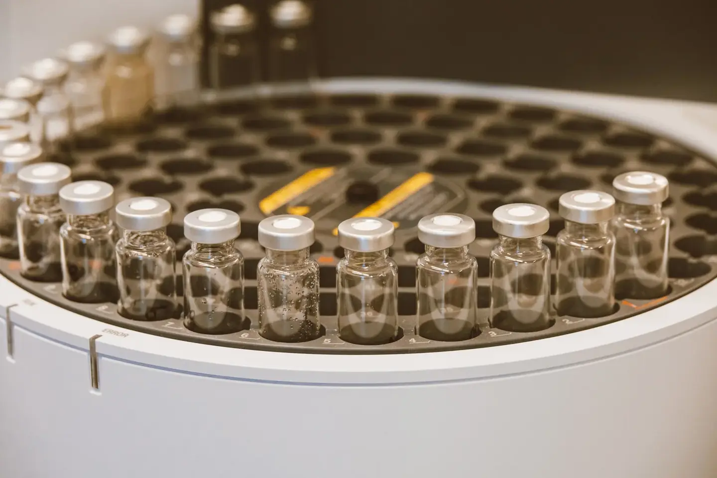 Samples being processed in the laboratory