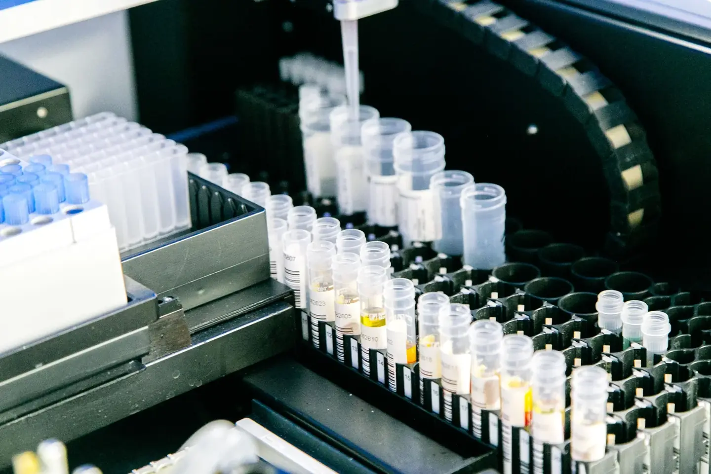 The laboratory bench where samples are prepared